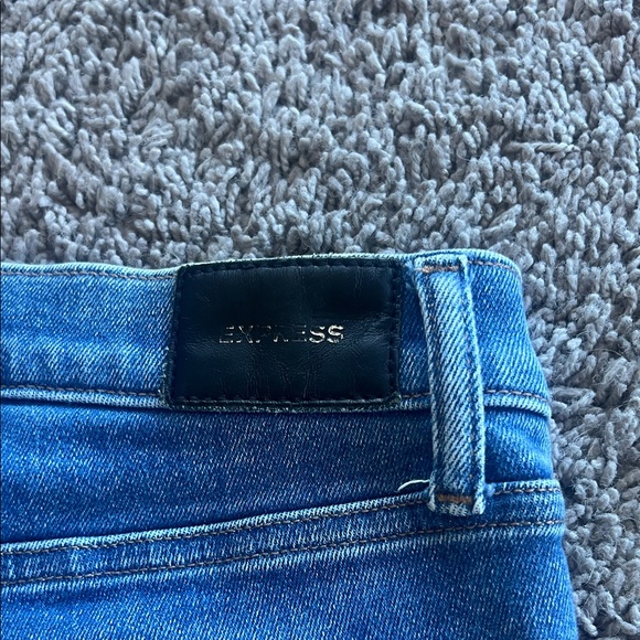 Express Blue Skinny Jeans with Cowboy themed Distressed Patches - Picture 6 of 8